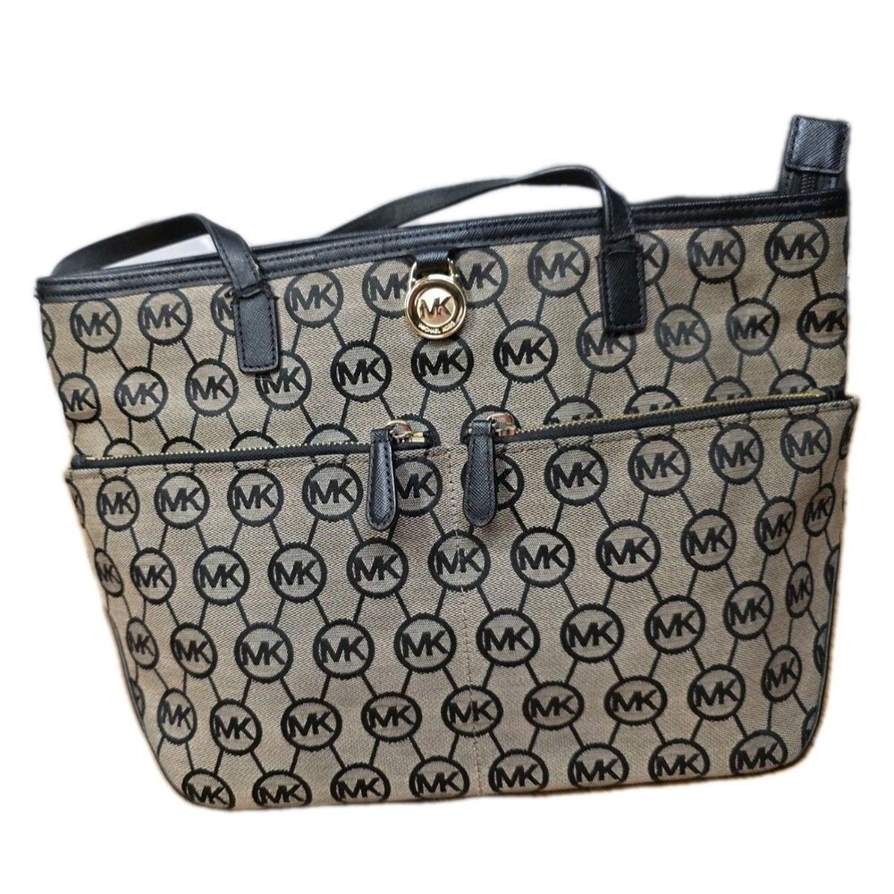 Michael Kors Signature Jet Set Women's Canvas/Leather Tote - Medium
